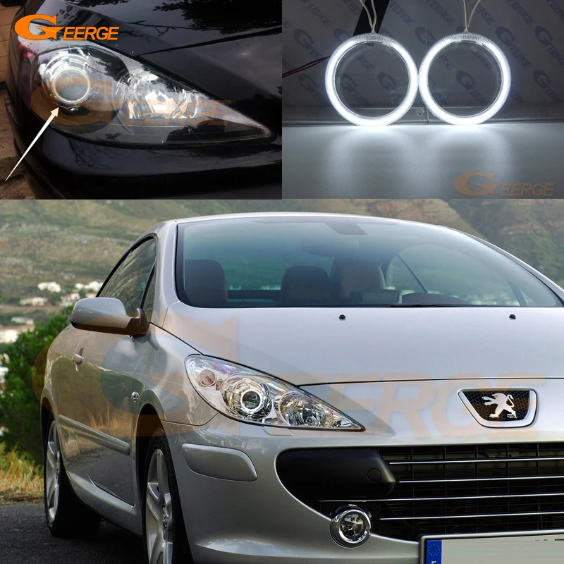 

For Peugeot 307 T6 2005 2006 2007 2008 2009 Excellent Ultra Bright CCFL Angel Eyes Halo Rings Kit Car Accessories