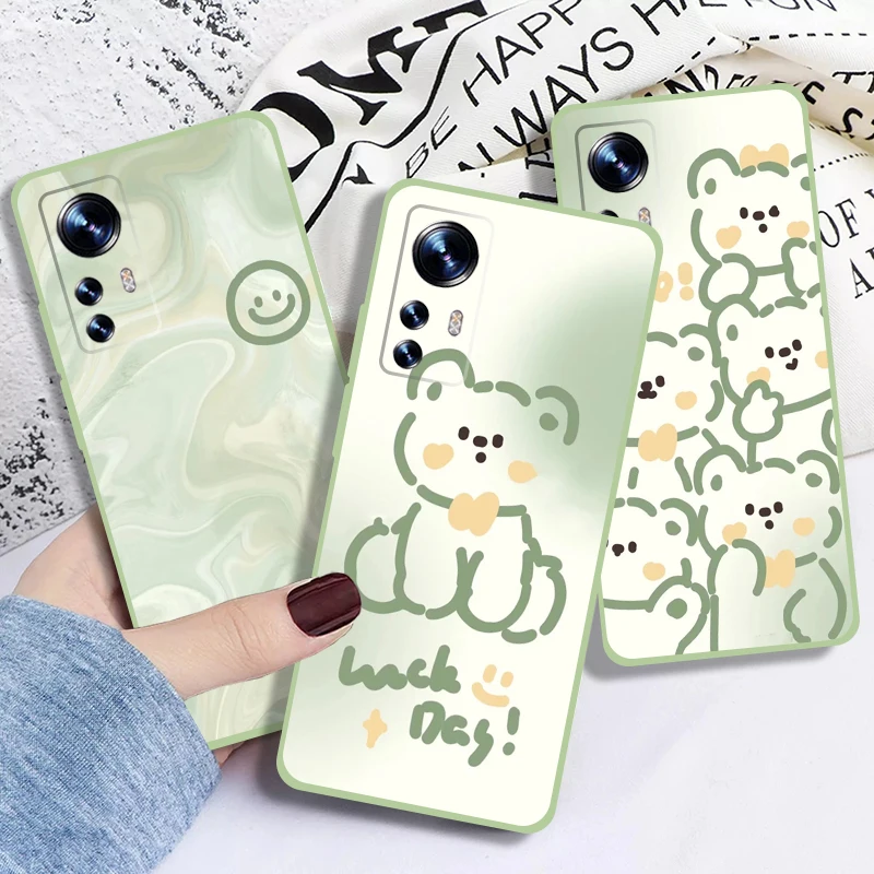 

Cute Smiley Bear Phone Case For Xiaomi Redmi Note 10 Pro Note 8 Pro Note 9 Pro 9A 9T 9C Note 7 Soft Silicone Cover Black