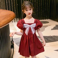 girls korean style bow summer dress 2 year old baby girl clothes kids dresses for girls flower girl dresses korean baby clothes
