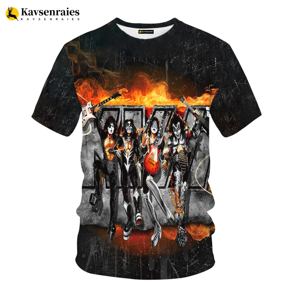 

Kiss Band 3D Print T-shirt Men Women Fashion Casual Short Sleeve Boys Girls Hip Hop Rock Streetwear Oversized Clothing Cool Tops