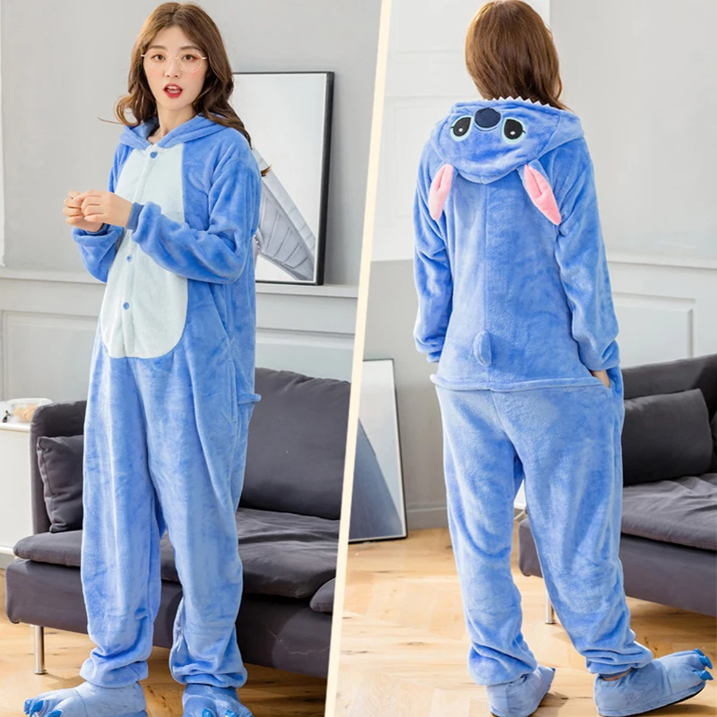 Winter Warm Adults Animal Cosplay Onesies Women Men Long Sleeve One Piece Pajamas Halloween Christmas Costume Hooded Jumpsuits