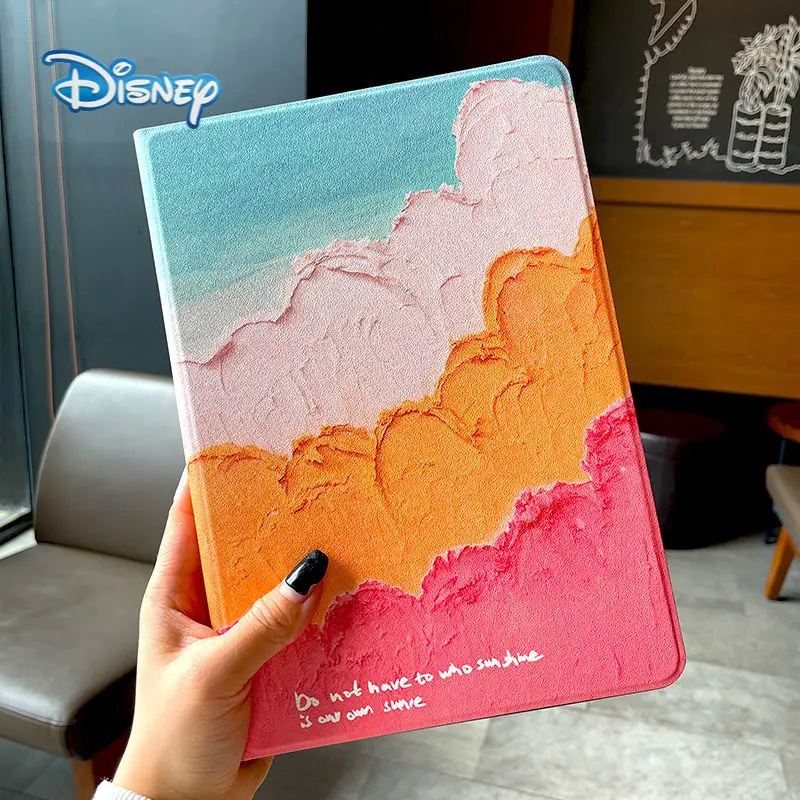 

Disney Oainting Cartoon Flip Tablet Case For iPad Air 4 3 2 1 Mini 6 5 Pro 2017 2018 2019 2020 Leather Smart Funda Stand Covers