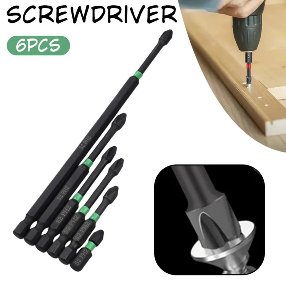 

6 Pcs Magnetic Screwdriver Bit Set Portable Professional Drive Bit Set Hardware Tools Furniture Repair Supplie ручний інструмент