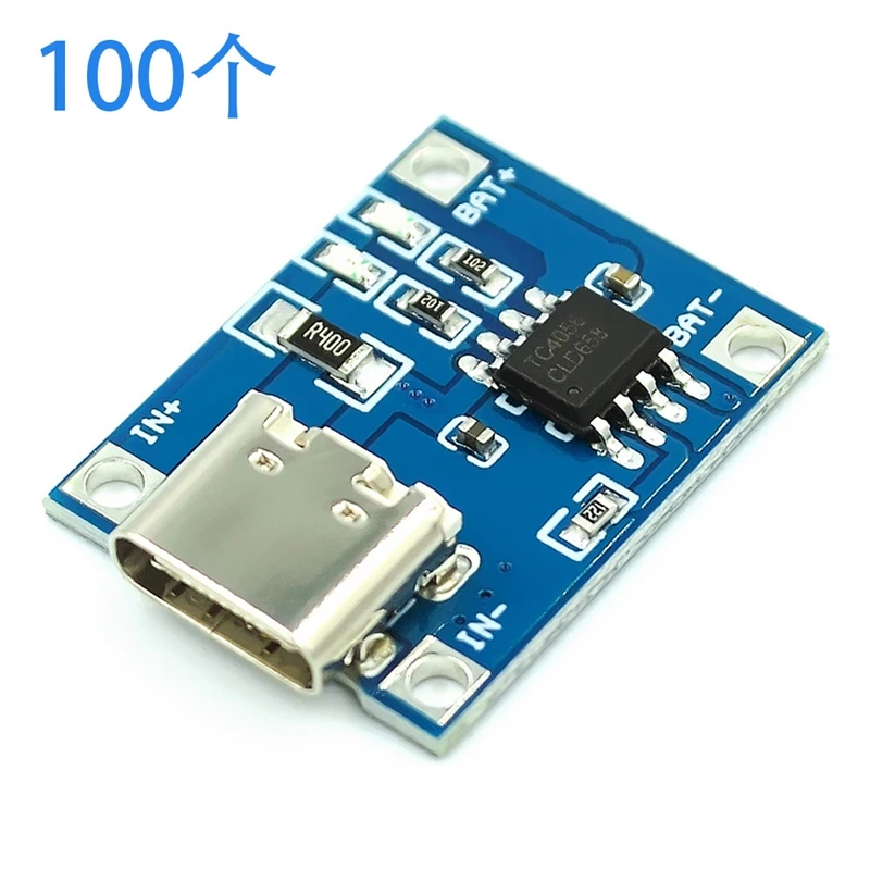 

100Pcs 5V 1A 18650 TP4056 Lithium Battery Charger Module Charging Board