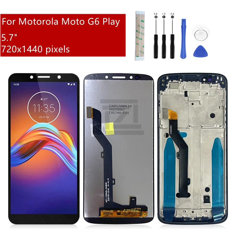 ЖК-дисплей для Motorola Moto G6 Play, сенсорный экран, дигитайзер в сборе, детали для замены и ремонта