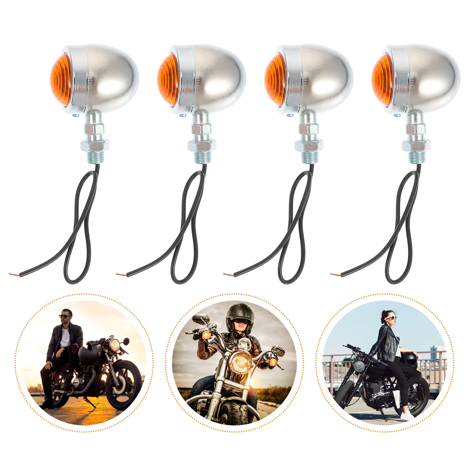 

4Pcs Retro Indicators Light Universal Turn Signal Lights for Motorcycle