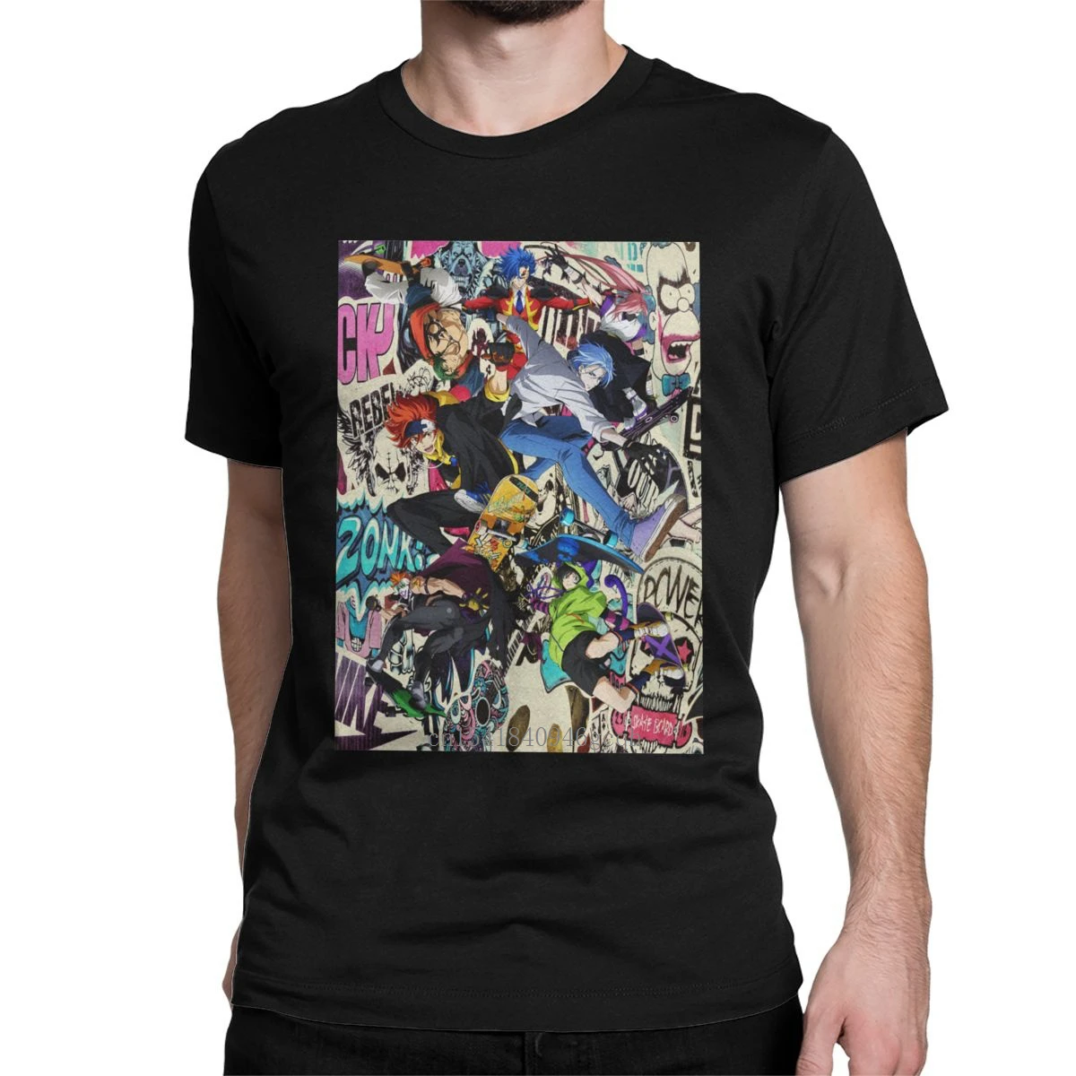 

Sk8 The Infinity T Shirts Men's Cotton Funny T-Shirts Crew Neck Manga Anime Japan Tees Short Sleeve Clothing Graphic Printed