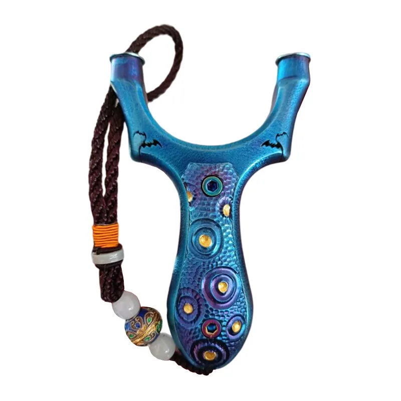 

New Strong Flat Rubber Band Hunting Slingshot Outdoor Shooting Competitive Slingshot TC21 Titanium Alloy Slingshot