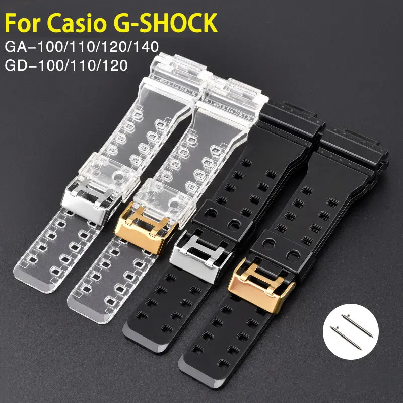 

Прозрачный ремешок для Casio G-SHOCK GA/110/100 GD120 GA-700 GLS-100/8900 GW-8900 ремешок быстросъемный резиновый водонепроницаемый ремешок для часов