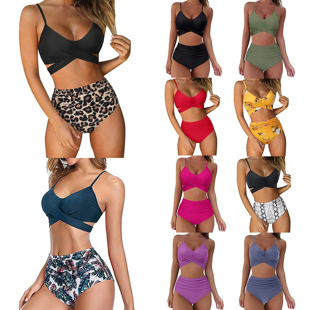 

Women Sexy Wear Bikini Female Swimwear Beach Bikini Leopard Beachwear Set BathingSuit Snakeskin Push Up Swimsuit