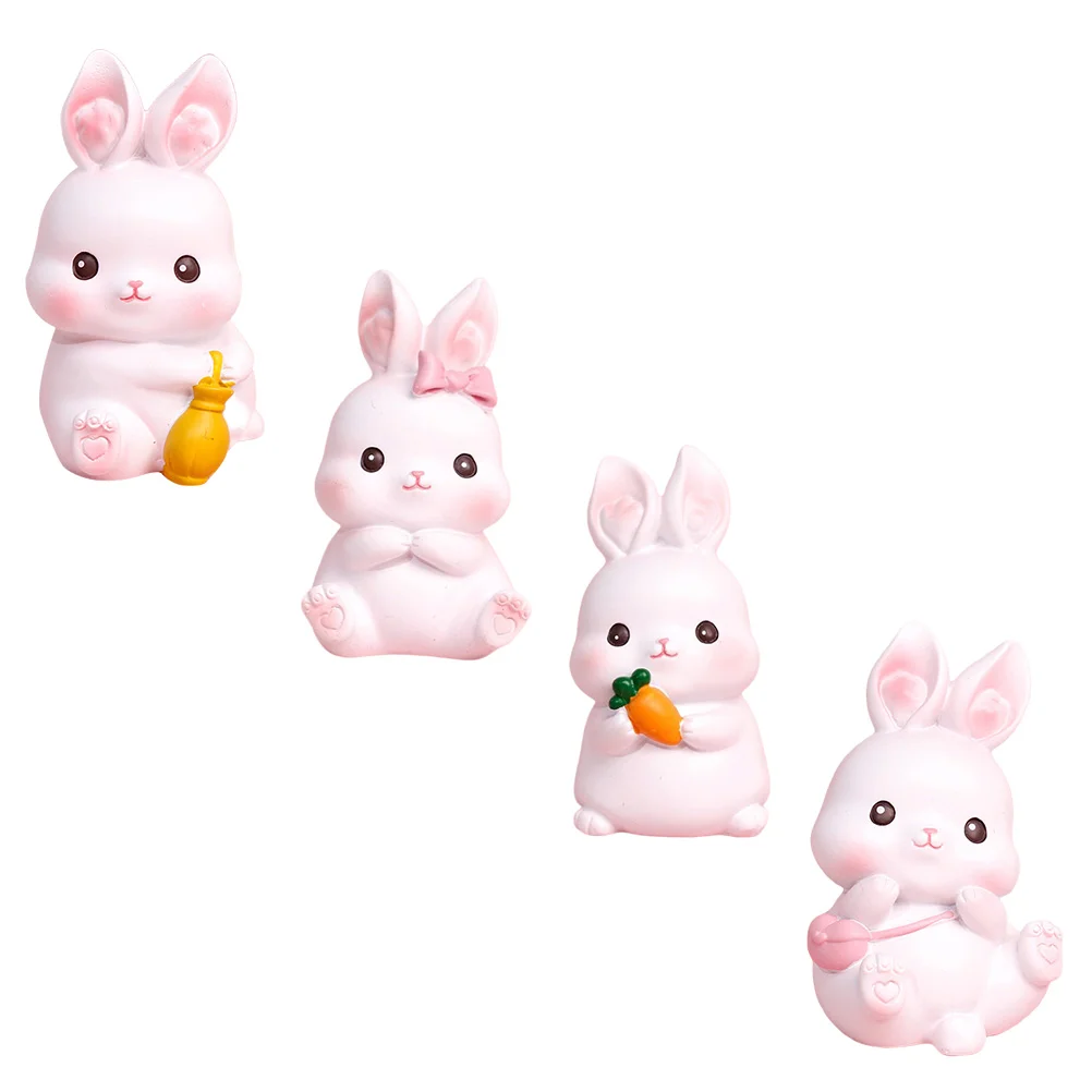 

Rabbit Bunny Mini Easter Figurines Statue Cake Ornament Decorations Garden Resin Decoration Figurecharacters Animal Bonsai
