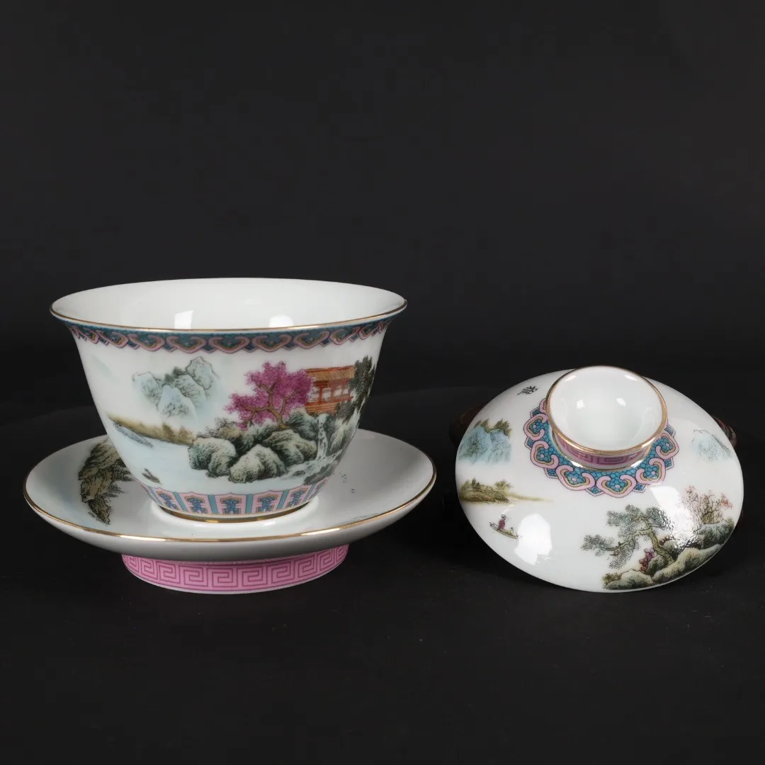 Семейная чаша с крышкой керамическая чашка Gongfu teif Jingdezhen Ceramics Gaiwan для чайной