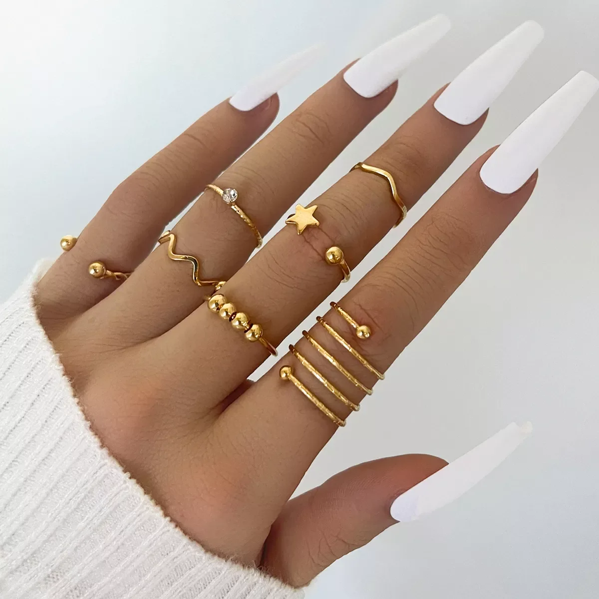

2022 Stainless Steel Ring Set Teen Girls Matching Rings for Women Anillos Jewelry Sets Bague Femme Ringen Gift for Party