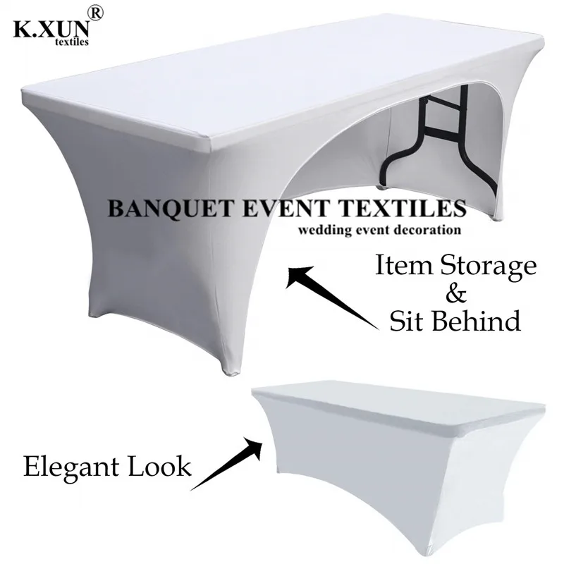 

4ft 5ft 6ft 8ft Rectangular Tablecloth Spandex Stretch Table Cover For Wedding Table Cloth Hotel Home Event Party Decoration