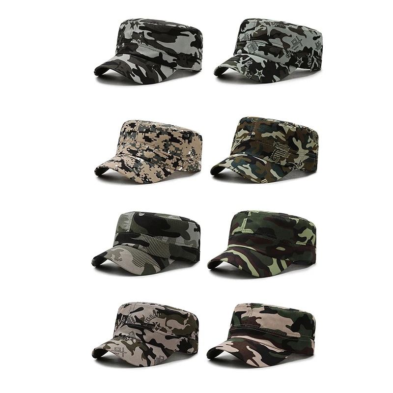 

1pc Camouflage Baseball Cap Hat Men Women Tactical Flat Cap Hat Outdoor Sports Camping Hiking Sunhat Hunting Sun Cap Sunscreen