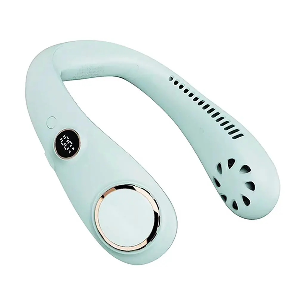 

Mini Necklace Fan Hanging Neck Fan Portable Bladeless Fan Personal Wearable Neckband Leafless 360 Degree Rechargeable Fan