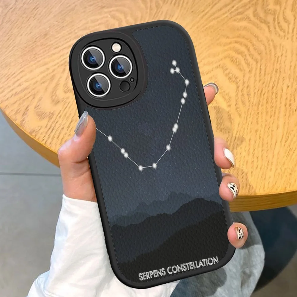 Twelve Constellations Phone Case Hard Leather For iPhone 14 13 12 Mini 11 14 Pro Max Xs X Xr 7 8 Plus Fundas