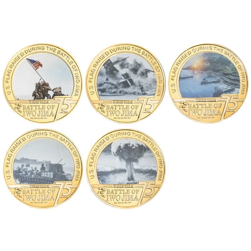 

Золотые памятные монеты «Битва За Иводжиму», набор из 5 штук