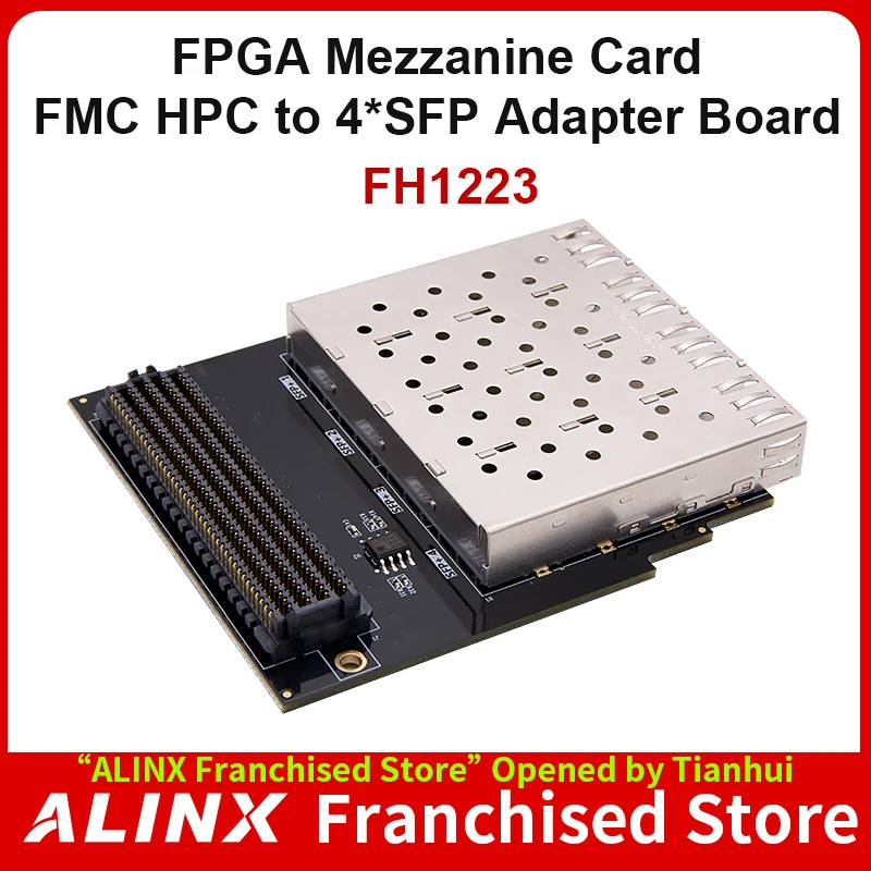 ALINX FH1223: FMC HPC to 4-Channel SFP Optical Fiber Interface Adapter Card  FMC Daughter Board for FPGA