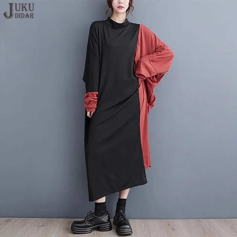 

Платье свободного кроя с длинным рукавом в японском стиле JJXD624