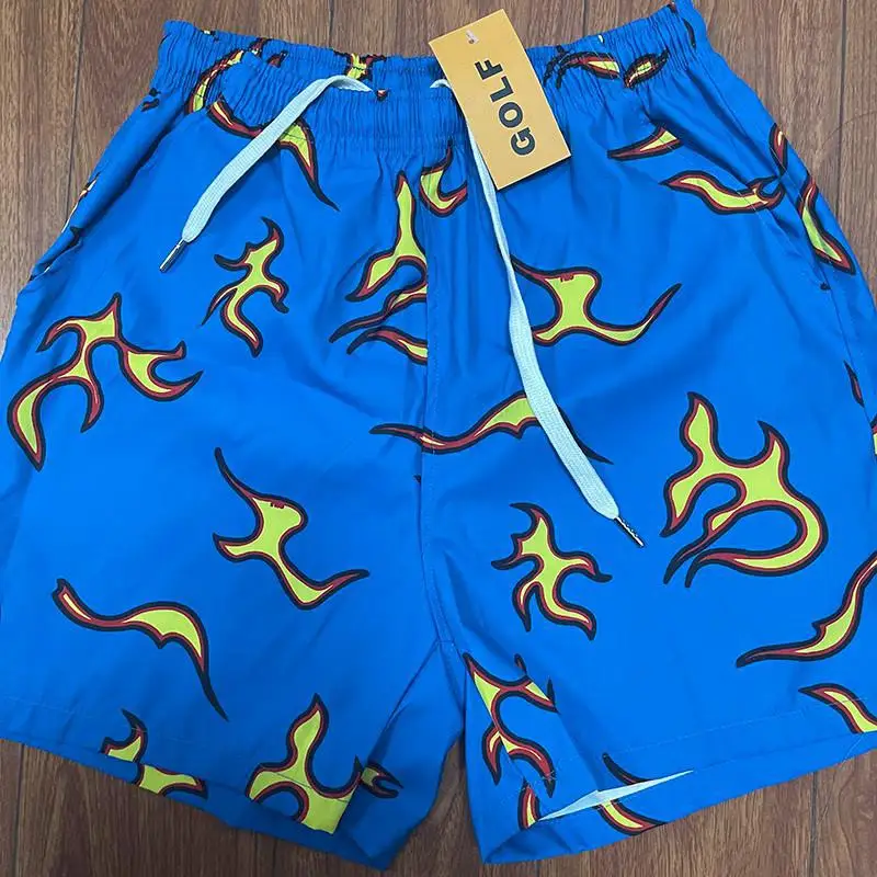 Golf Wang Тайлер шорты для гольфа мужской удобный скейтборд с огненным пламенем