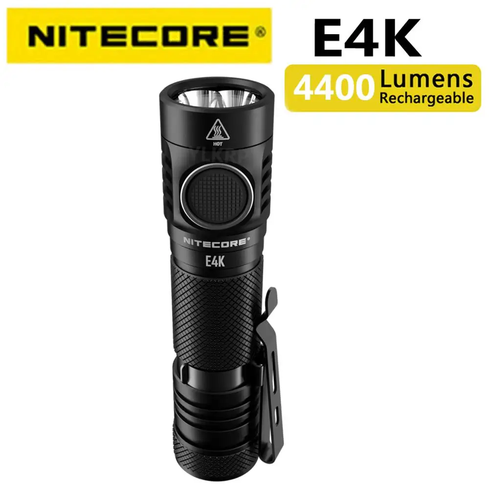 Перезаряжаемый фонарь NITECORE E4K Troch Light 4400 люмен 4 x CREE XP-L2 V6 LED 21700 компактный фонарик