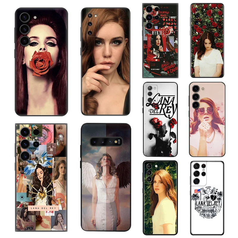 

Силиконовые черные чехлы для телефонов Lana Del Rey для Samsung Galaxy S23 Ultra 5G S22 S21 S20 FE Plus Note 20 10 9 8 S10 E Lite, чехол