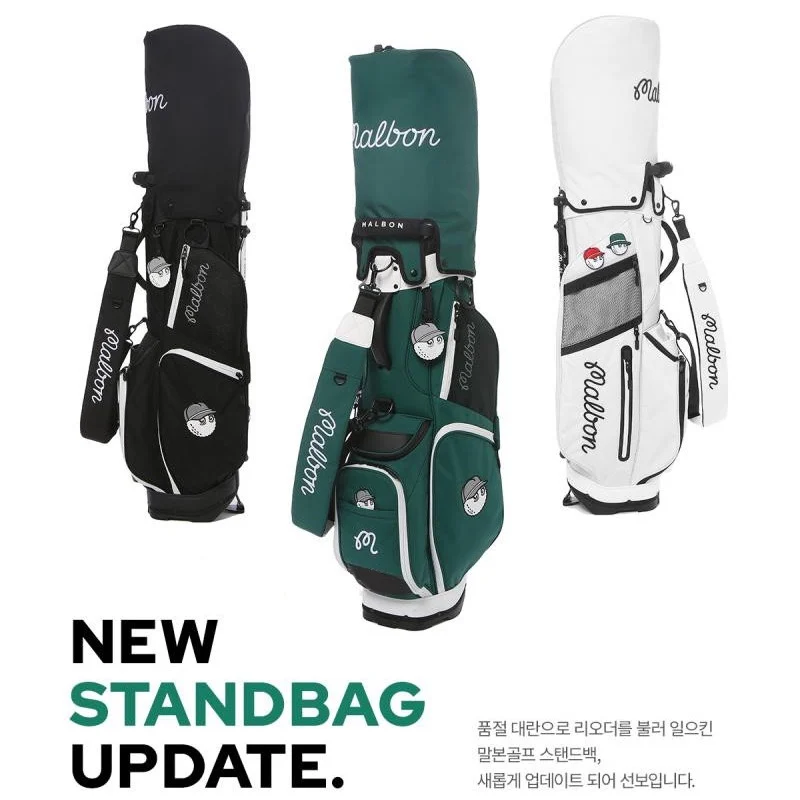 MALBON GOLF Fashion Golf Caddy Bag Men's and Women's New Nylon Standard Bracket Bag Outdoor Golf Club Bag Ball Bucket