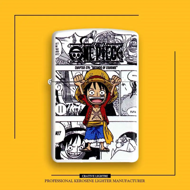 

One Piece Creative Luffy Wanted Order Nika HD Personality Anime Figure Windproof Kerosene Lighter Send Friends Cigarette Lighter