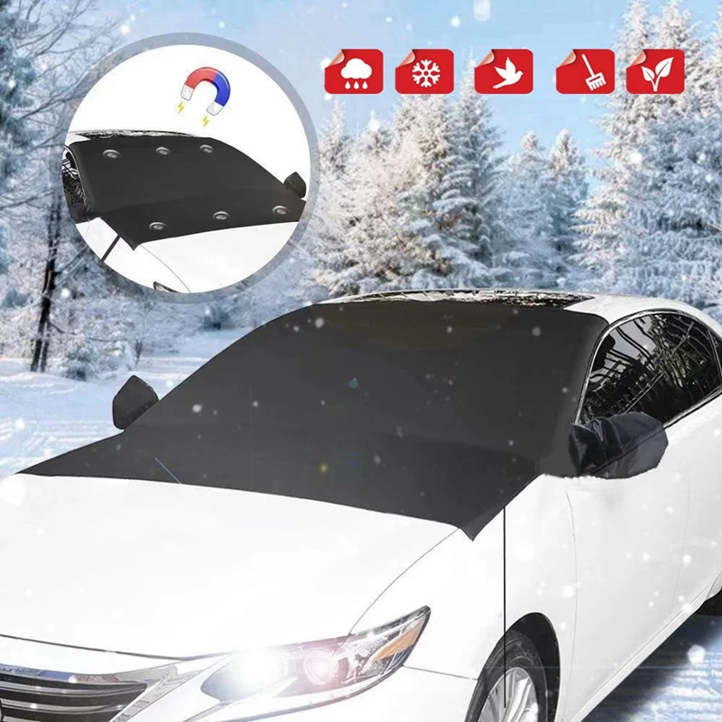 

215X155CM Car Windshield Cover Winter Windshield Protective Cover Snow Cover Suitable for Most Vehicles
