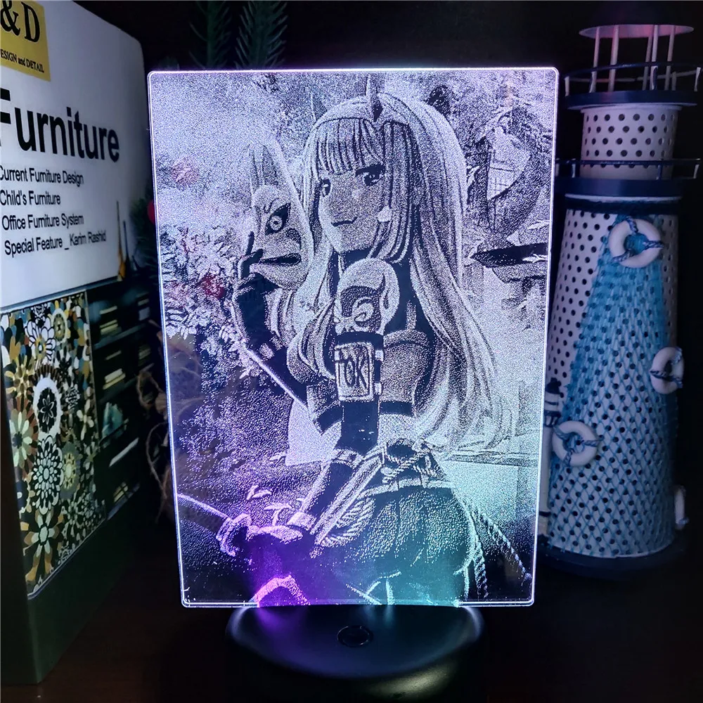

Darling in the FranXX zero two 3D LED Night Light Anime Lamp Illusion Table Lampara for Room Decor NightLights Luminaires