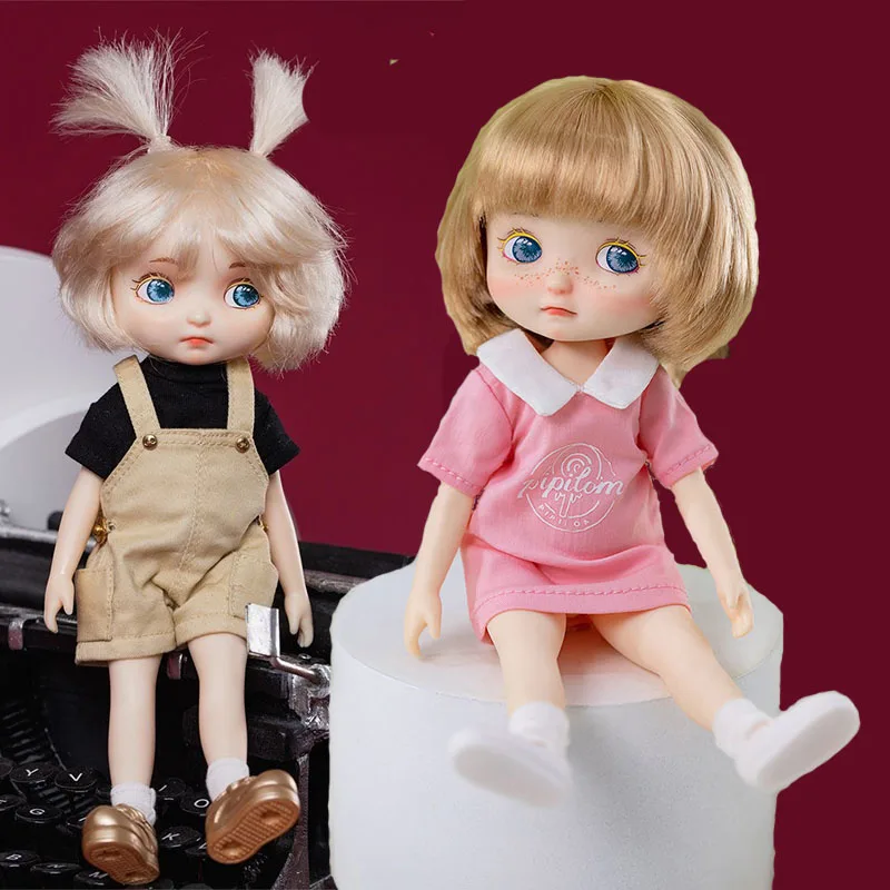 

20cm Savage Baby Rubber Dolls Soft Slicone little Girl Doll Blue Eyes Full Set Freckle FaceToy Best Gift for Children