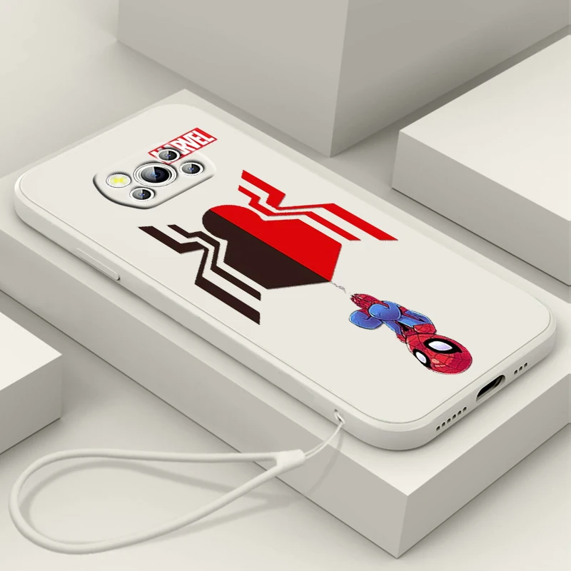 

Marvel Avengers Superheroe Phone Case For Xiaomi Mi Poco X4 X3 C40 C31 C3 M4 M3 F4 F3 GT Pro NFC 5G Armour Liquid Rope Cover