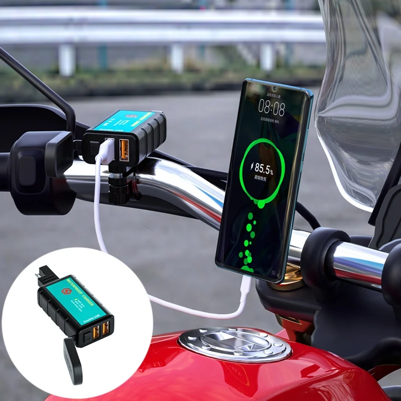 

12-24 в мотоцикл двойной USB 3,4/а зарядное устройство SAE к USB с переключателем ВКЛ/ВЫКЛ быстрое зарядное устройство