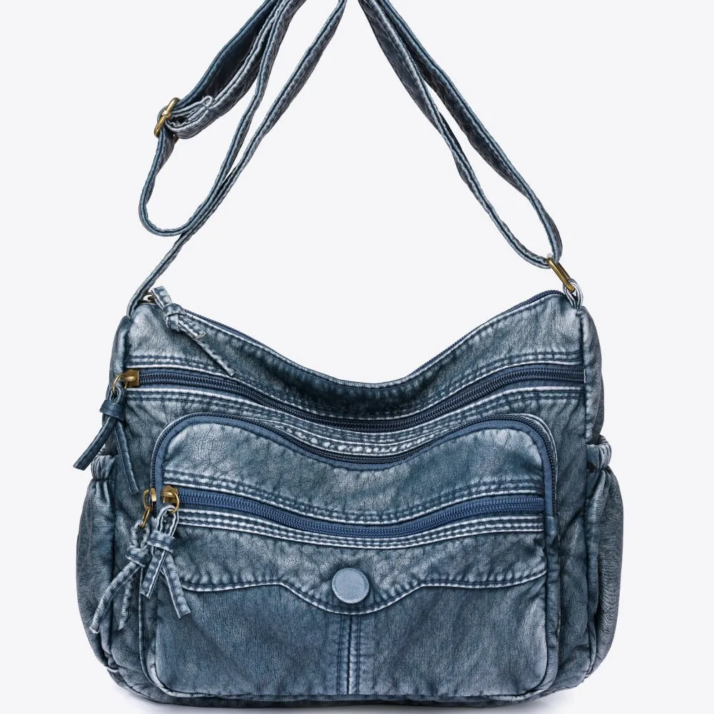 Washed Denim Color Bag Women Shoulder Bag Pu Leather Crossbody Bag Soft bags for women Designer Messenger Women's Satchels Bag