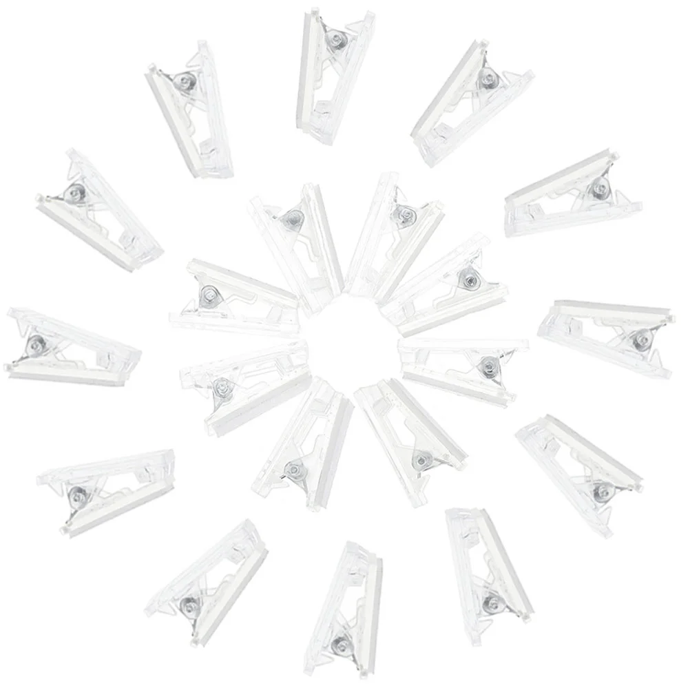 

40pcs Adhesive Plastic Badge Clips Name Badge Spring Clips ID Card Clips Spring Clips for Badge