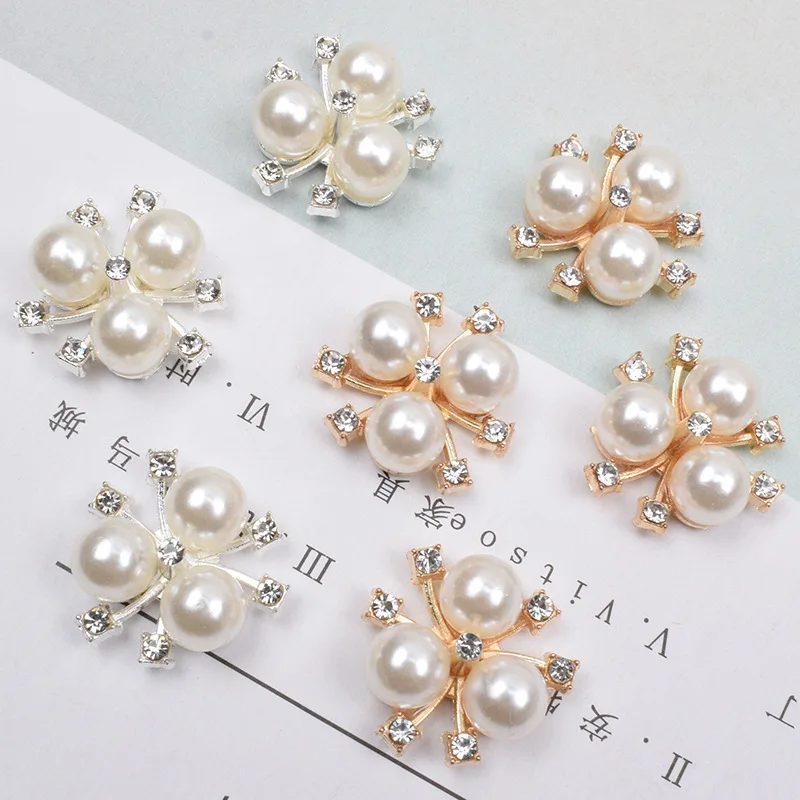 

100 шт., жемчужные пластиковые пуговицы с плоским основанием, 20 мм