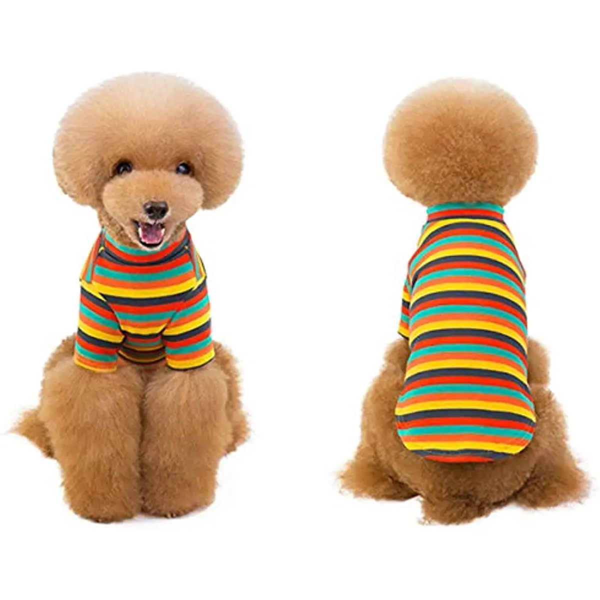 

Striped Dog Shirt - Cozy Casual Breathable Stretchy Puppy Cat T-Shirts - Colorful Cotton Soft Knitted Bottoming Pet Clothes