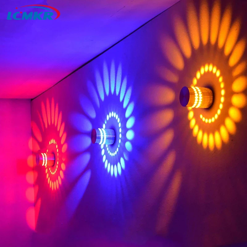 

Цветная круглая светодиодная настенная лампа для коридора, бара, KTV, украшение комнаты, креативный художественный настенный светильник, бел...