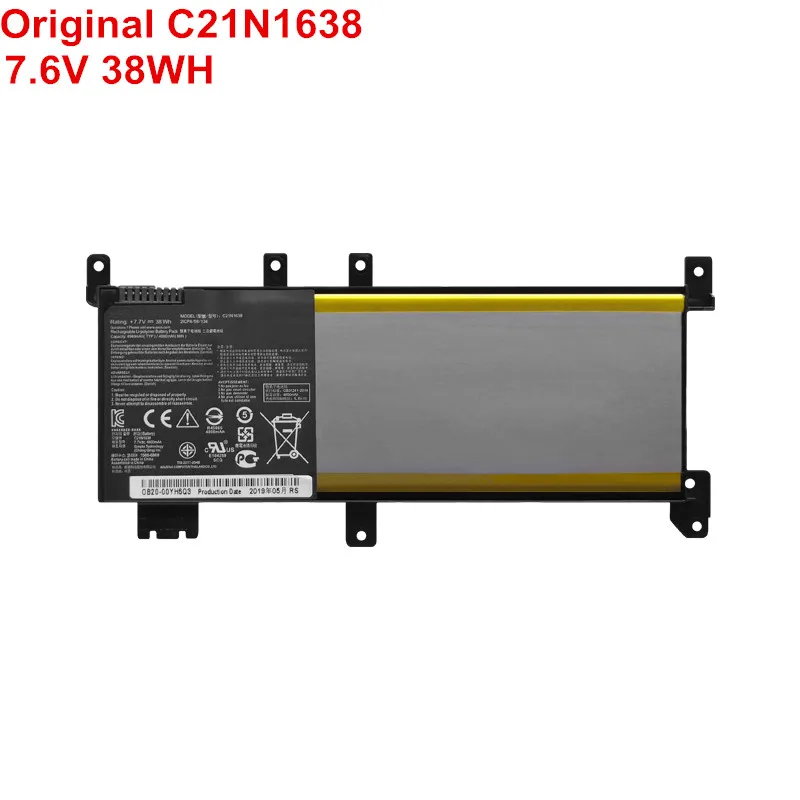 

7.6V 38WH New Original Laptop Battery C21N1638 For Asus VivoBook 14 X442UA X442UQ X442UR X442UN X442UF F442U A480U Notebook