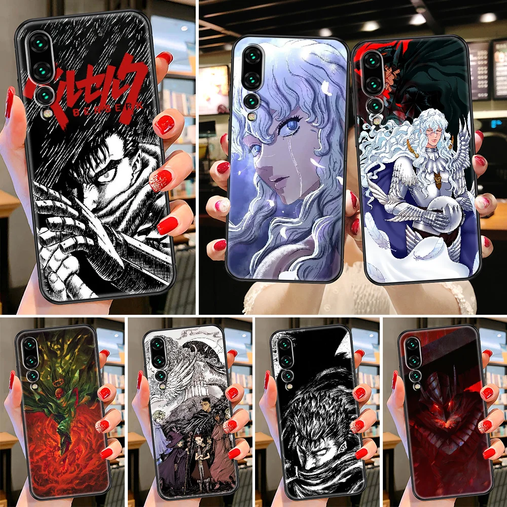 

Anime Berserk Guts Phone case For Huawei P Mate P10 P20 P30 P40 10 20 Smart Z Pro Lite 2019 black luxury cover trend prime 3D
