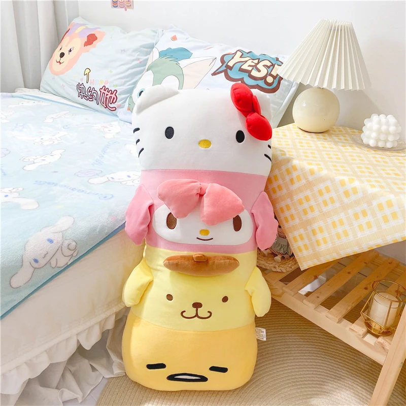 Sanrio Милая аниме микс длинная подушка My Melody Pom пурин Cinnamoroll плюшевая игрушка для