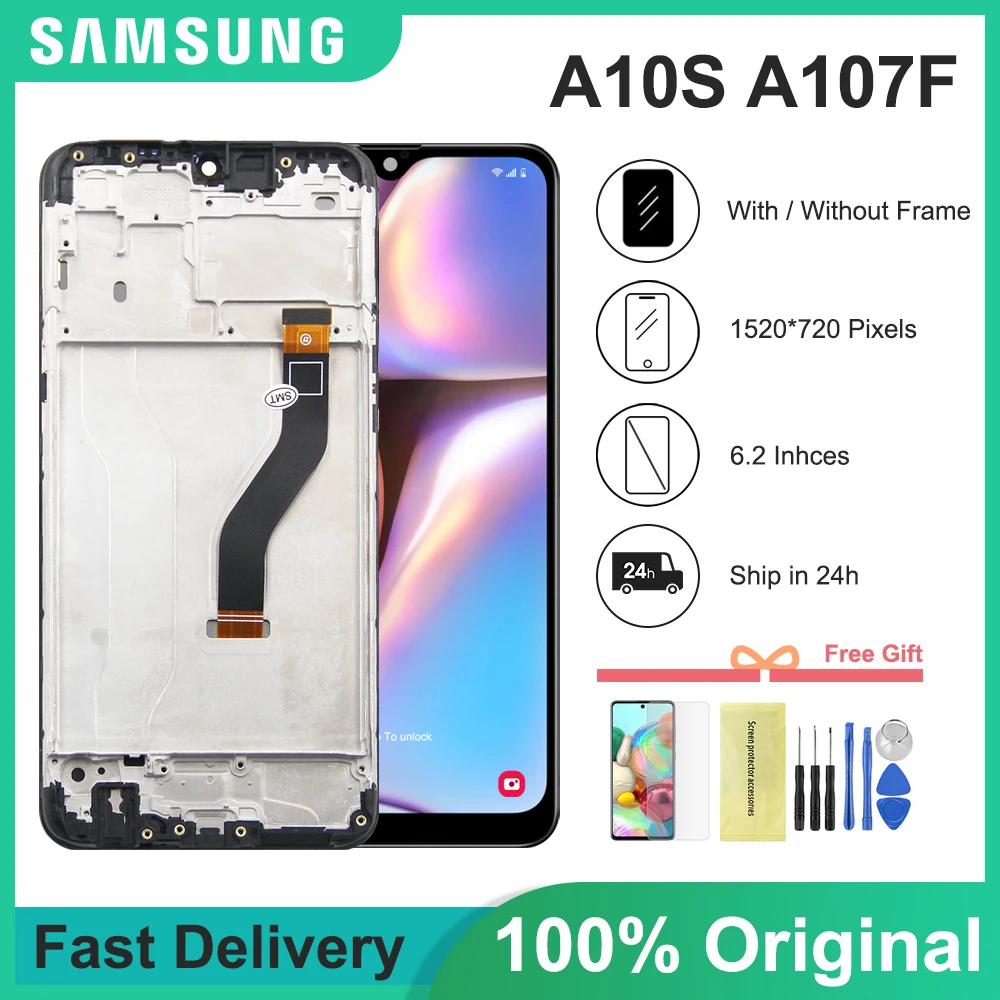 

100% протестированный 6,2 ''ЖК-дисплей для Samsung galaxy A10s A107/DS A107F A107FD A107M сенсорный экран дигитайзер для Samsung A10S ЖК