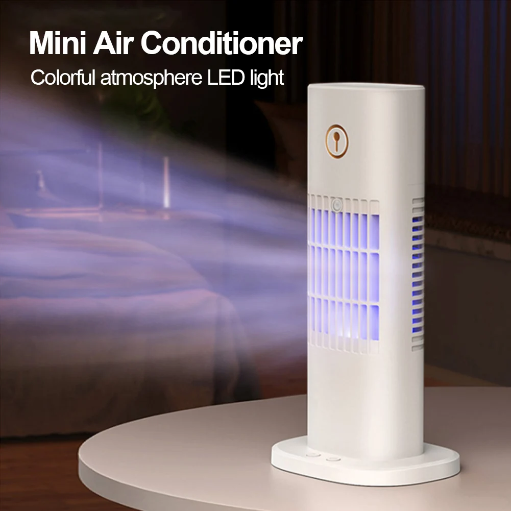 

Portable Mini Air Conditioner Fan USB Rechargeable Desktop Tower Fans 3 Speed Cooling Spray Humidifier Fan for Home Office