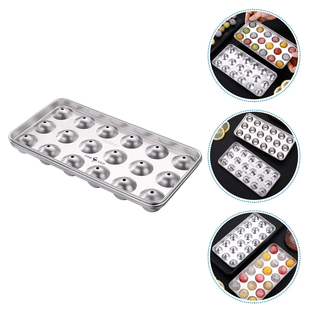 

Ice Cube Tray Mold Maker Reusable Traysfreezer Releaselarge Covers Lid Steel Easy Molds Diy Box Refrigerator