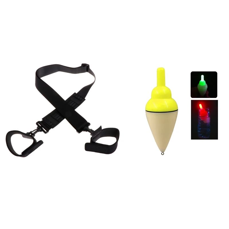 

110Cm Fishing Rod Carry Strap Sling Band With Led Electronic Fishing Float Seawater Sea Rock Plastic Fishing Float