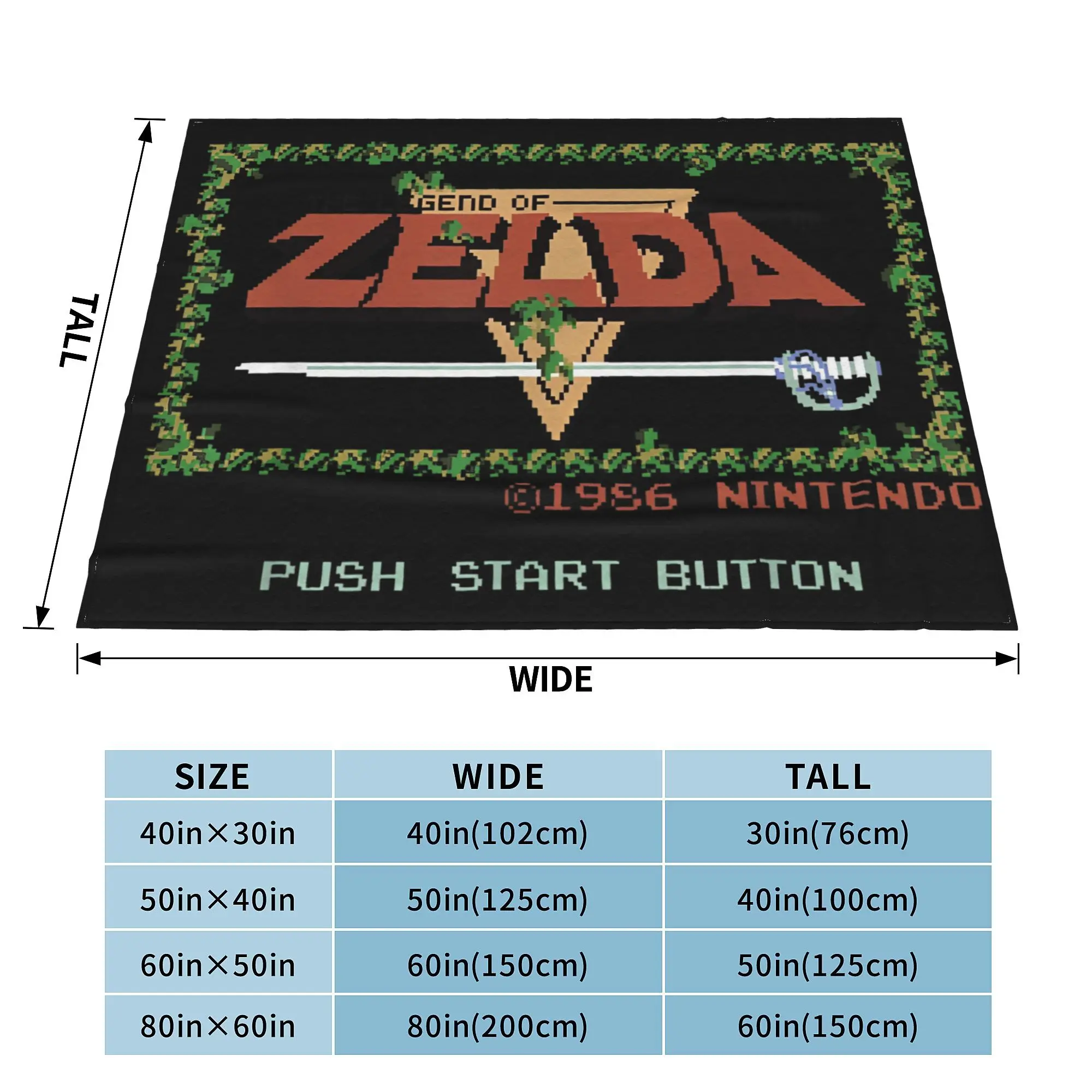 Z-Zelda Legends фланелевое одеяло классическое NES название экрана на заказ пледы диван постельное белье гостиная 150*125 см плюшевое тонкое одеяло (art.: 3920ca0b3a164) - 3920ca0b3a164