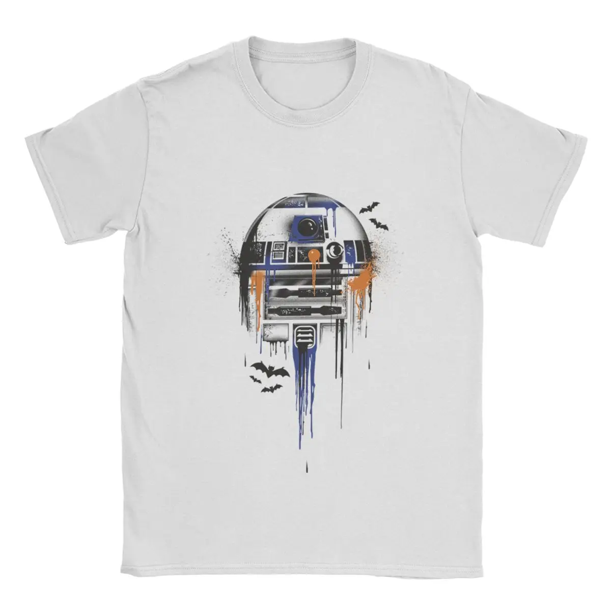 

Рубашка R2D2 на Хэллоуин, Мужская хлопковая футболка с вырезом под горло, футболки с коротким рукавом, большие размеры