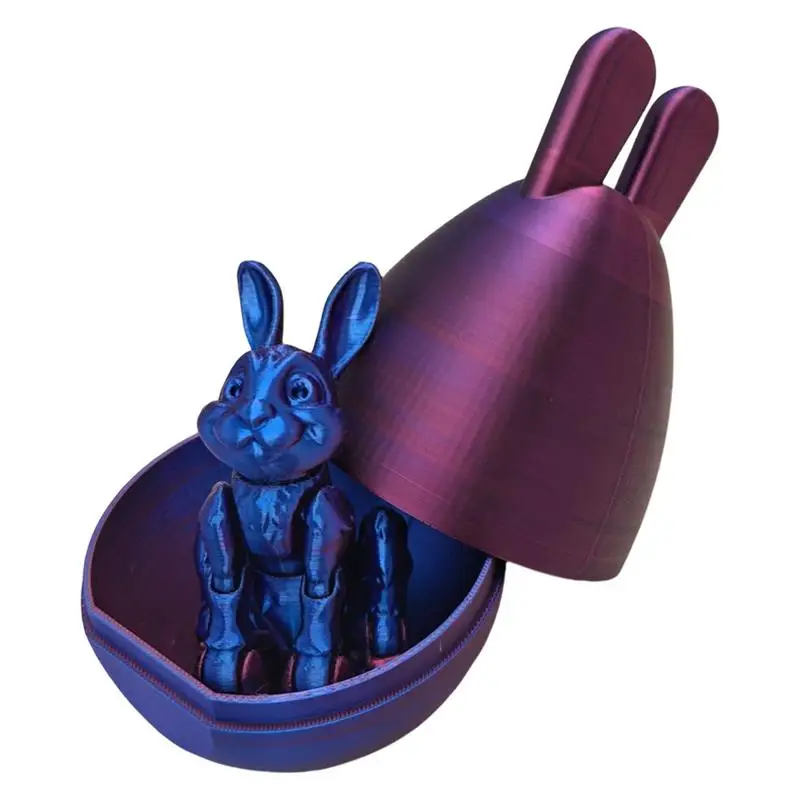 Easter Toy In Egg Flexible Joint Rabbit Fidget Crystal Articulated Ornaments Home Decor For Desk &amp