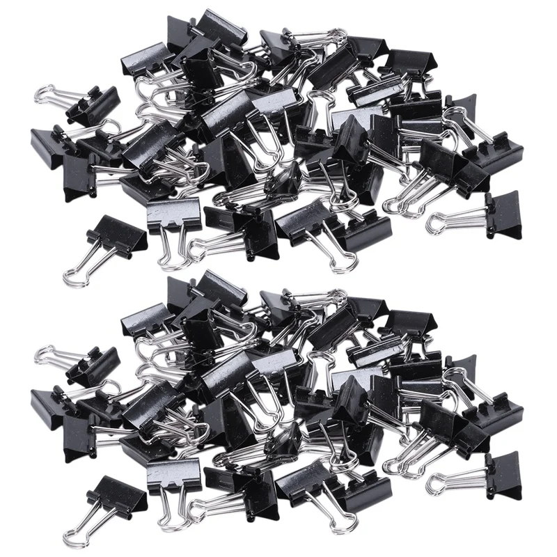 

Metal Spring Binders Clip For Paper Document Office Stationery Paper Clips 15Mm 96Pieces Black